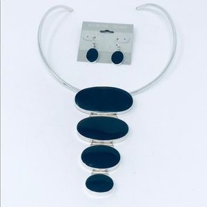 Onyx 4 Oval stones Sterling Silver 925 Pendant